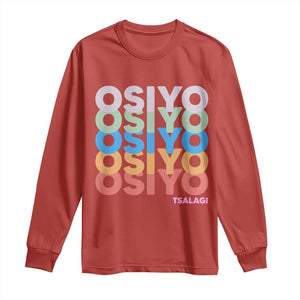 Osiyo Tsalagi Cherokee Native American Pride Long Sleeve Shirt Retro Stacked Typography TS12 Red Print Your Wear