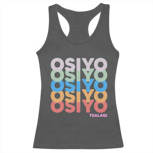 Osiyo Tsalagi Cherokee Native American Pride Racerback Tank Top Retro Stacked Typography TS12 Dark Heather Print Your Wear