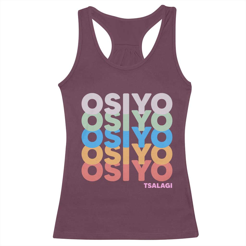 Osiyo Tsalagi Cherokee Native American Pride Racerback Tank Top Retro Stacked Typography TS12 Maroon Print Your Wear