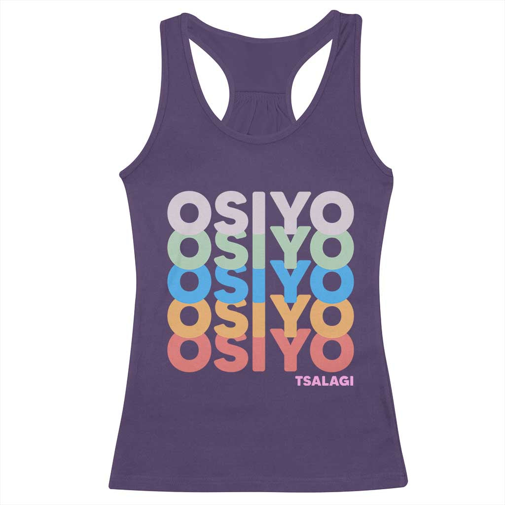 Osiyo Tsalagi Cherokee Native American Pride Racerback Tank Top Retro Stacked Typography TS12 Purple Print Your Wear