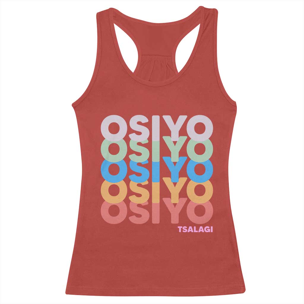 Osiyo Tsalagi Cherokee Native American Pride Racerback Tank Top Retro Stacked Typography TS12 Red Print Your Wear