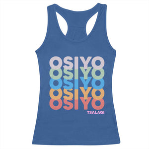 Osiyo Tsalagi Cherokee Native American Pride Racerback Tank Top Retro Stacked Typography TS12 Royal Blue Print Your Wear