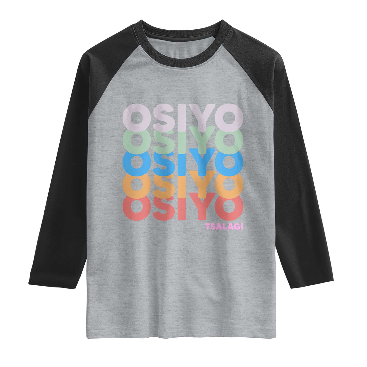 Osiyo Tsalagi Cherokee Native American Pride Raglan Shirt Retro Stacked Typography TS12 Heather Gray Black Print Your Wear