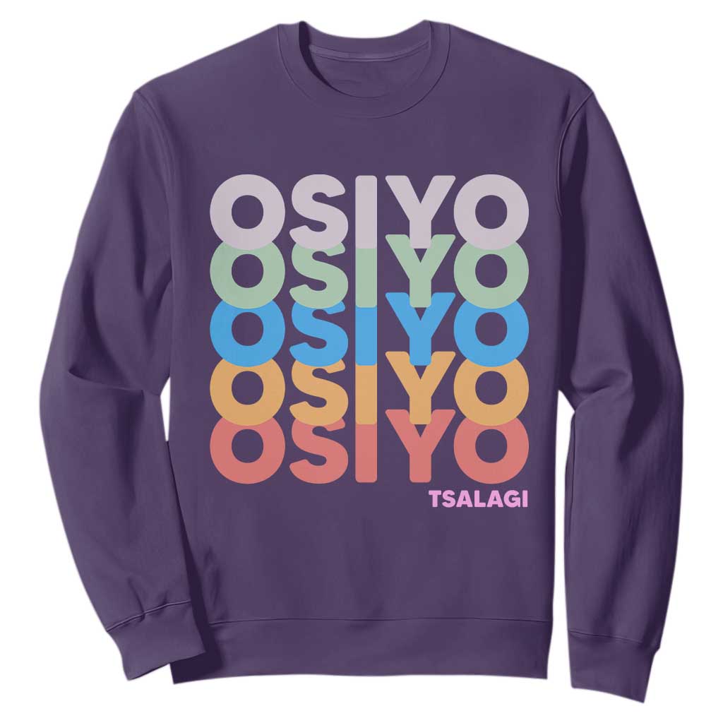 Osiyo Tsalagi Cherokee Native American Pride Sweatshirt Retro Stacked Typography TS12 Purple Print Your Wear