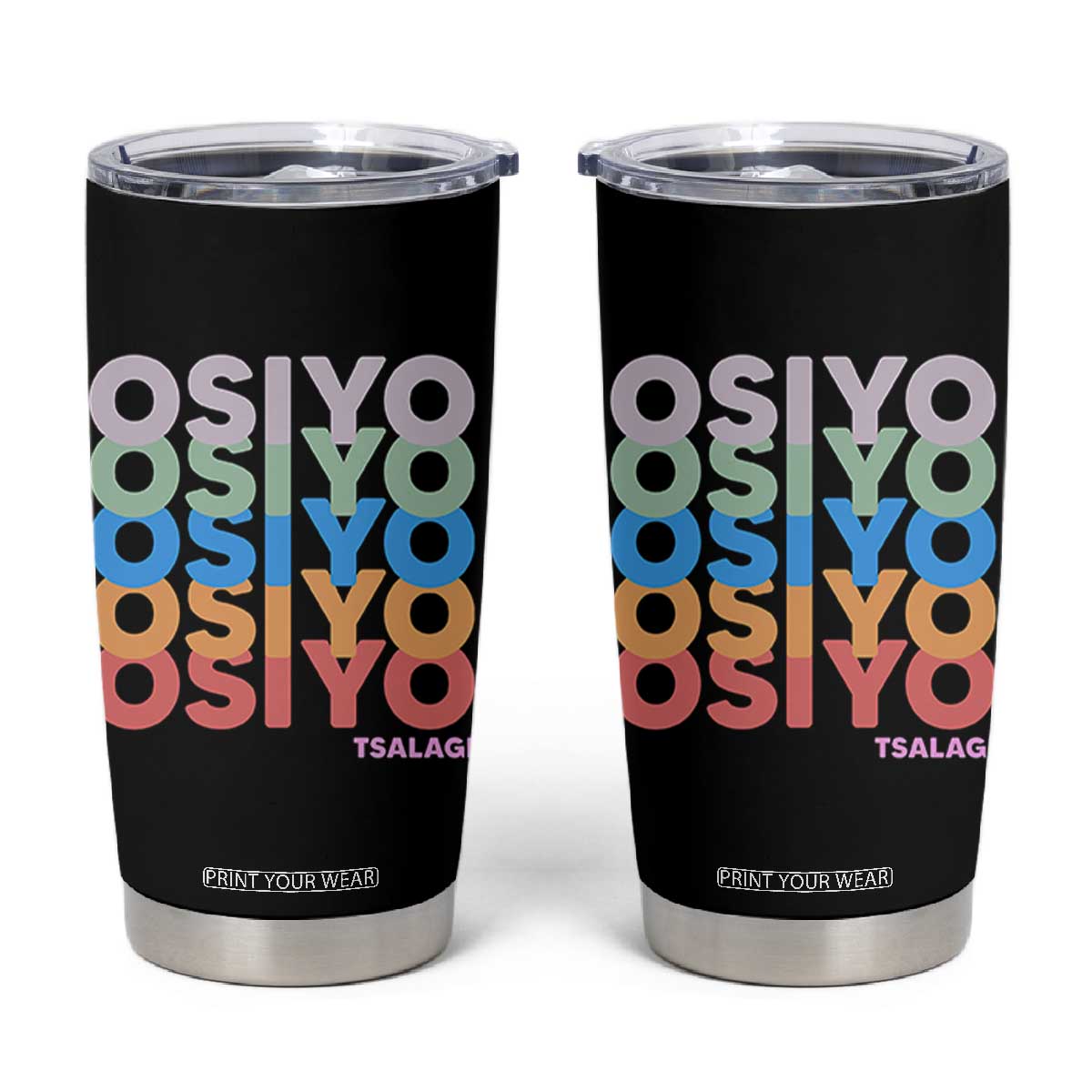 Osiyo Tsalagi Cherokee Native American Pride Tumbler Cup Retro Stacked Typography TS12 Black Print Your Wear