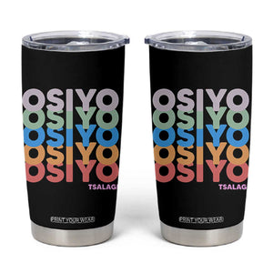 Osiyo Tsalagi Cherokee Native American Pride Tumbler Cup Retro Stacked Typography TS12 Black Print Your Wear