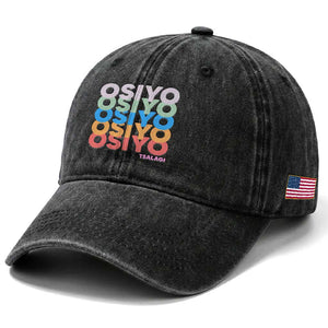Osiyo Tsalagi Cherokee Native American Pride Washed Cotton Baseball Cap Retro Stacked Typography TS12 Print Your Wear