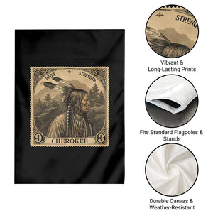 Cherokee Pride Strength Garden Flag Native American Vintage Postage Stamp Graphic TS12 Print Your Wear