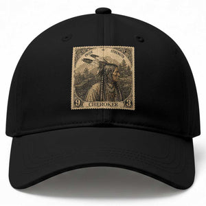 Cherokee Pride Strength Baseball Cap Native American Vintage Postage Stamp Graphic TS12 Print Your Wear