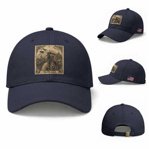Cherokee Pride Strength Baseball Cap Native American Vintage Postage Stamp Graphic TS12 Baseball Cap Universal Fit Navy Print Your Wear