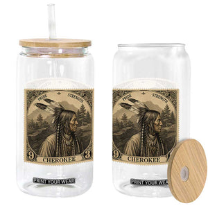 Cherokee Pride Strength Glass Can Native American Vintage Postage Stamp Graphic TS12 Print Your Wear