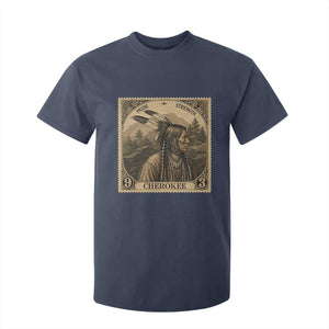 Cherokee Pride Strength T Shirt For Kid Native American Vintage Postage Stamp Graphic TS12 Navy Print Your Wear
