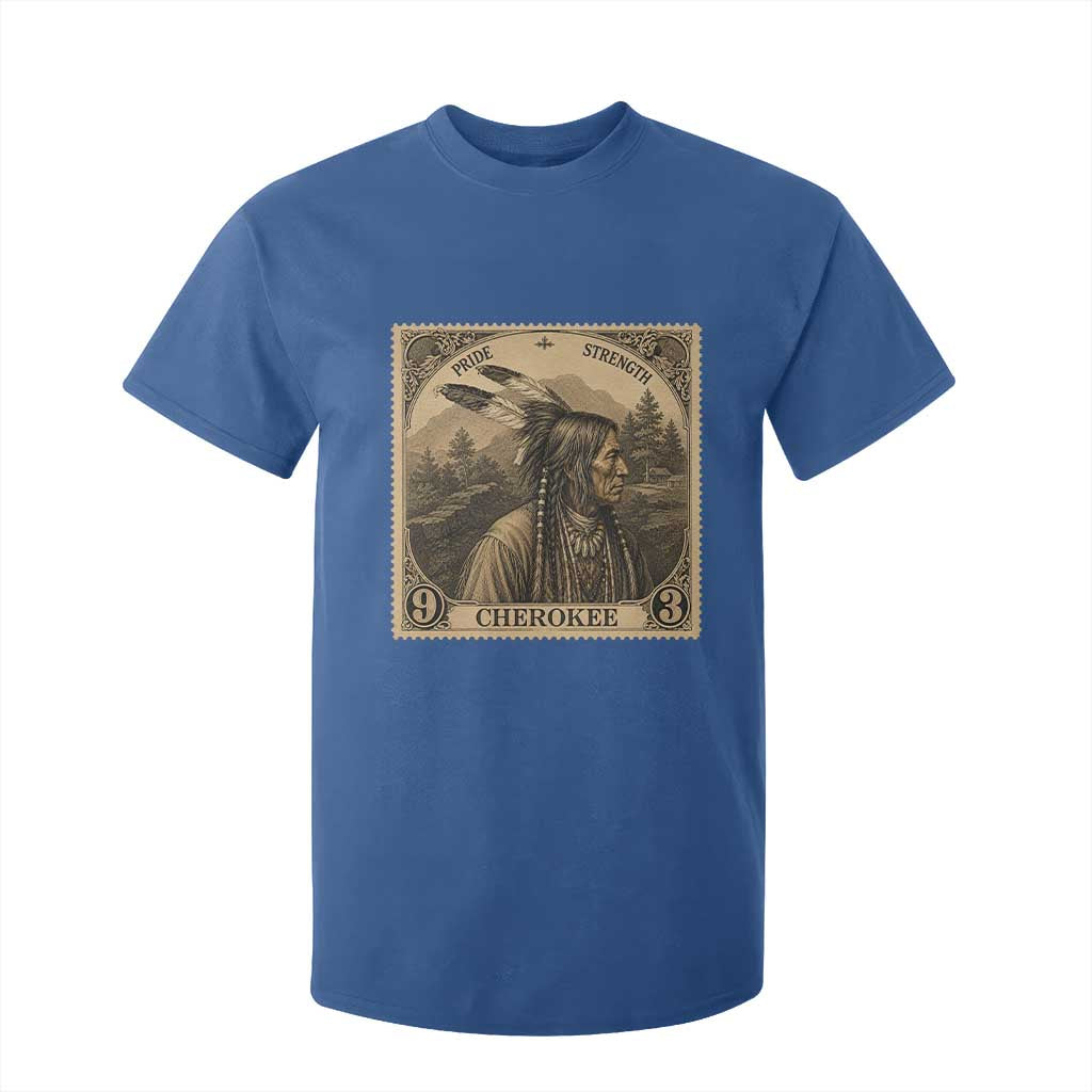 Cherokee Pride Strength T Shirt For Kid Native American Vintage Postage Stamp Graphic TS12 Royal Blue Print Your Wear