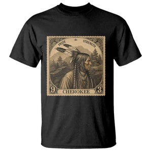 Cherokee Pride Strength T Shirt Native American Vintage Postage Stamp Graphic TS12 Black Print Your Wear