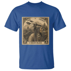 Cherokee Pride Strength T Shirt Native American Vintage Postage Stamp Graphic TS12 Royal Blue Print Your Wear