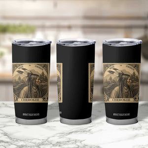 Cherokee Pride Strength Tumbler Cup Native American Vintage Postage Stamp Graphic TS12 Print Your Wear