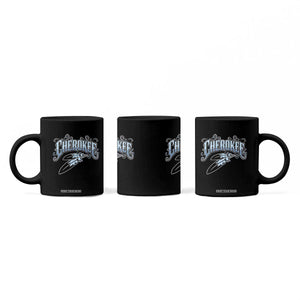 Cherokee Native American Heritage Coffee Mug Blue Feather Filigree Typography TS12 Print Your Wear
