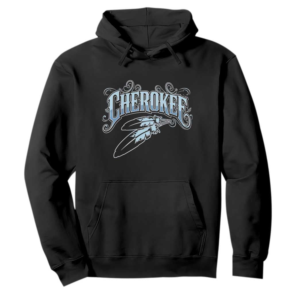 Cherokee Native American Heritage Hoodie Blue Feather Filigree Typography TS12 Black Print Your Wear