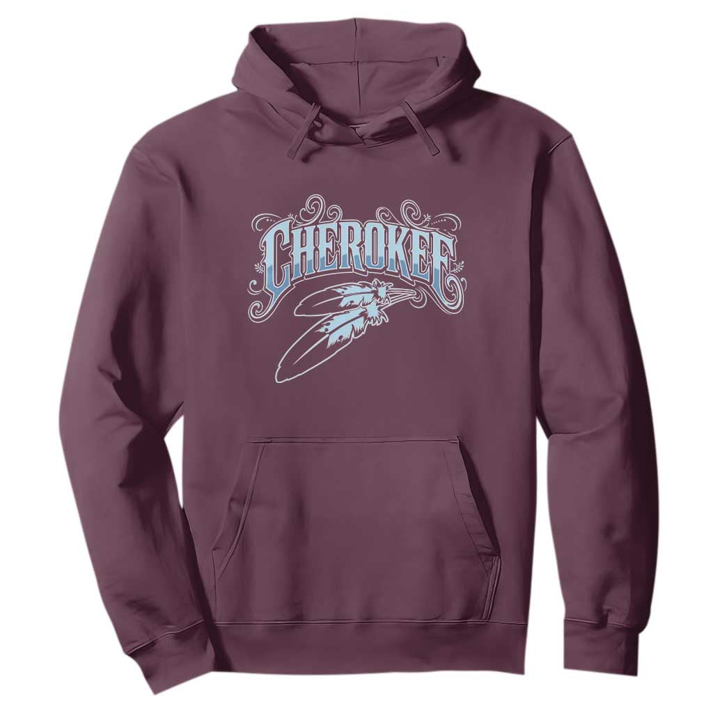 Cherokee Native American Heritage Hoodie Blue Feather Filigree Typography TS12 Maroon Print Your Wear