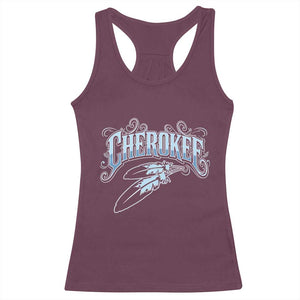 Cherokee Native American Heritage Racerback Tank Top Blue Feather Filigree Typography TS12 Maroon Print Your Wear