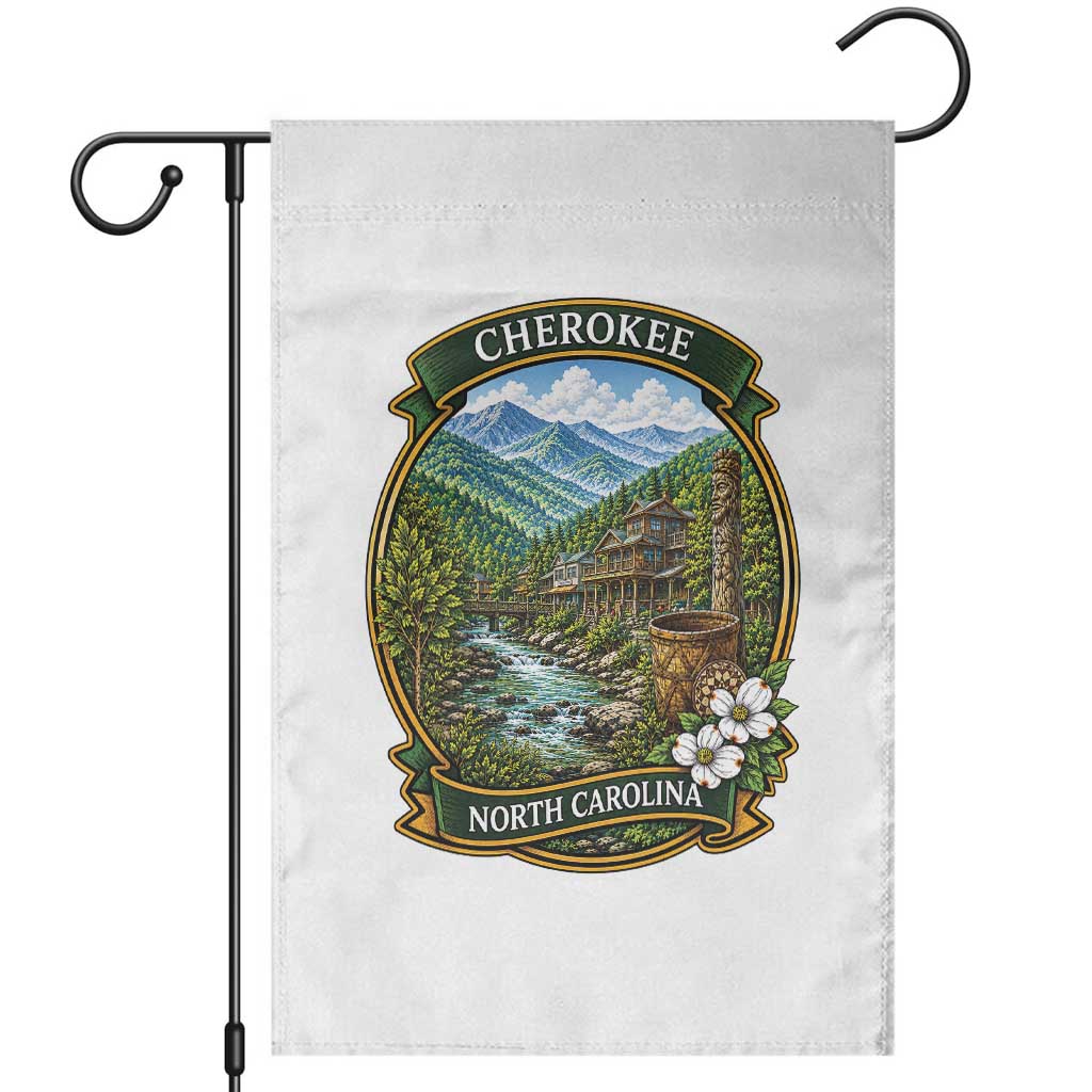 Vintage Great Smoky Mountains Garden Flag Cherokee North Carolina Landscape TS12 White Print Your Wear
