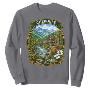Vintage Great Smoky Mountains Sweatshirt Cherokee North Carolina Landscape TS12 Charcoal Print Your Wear