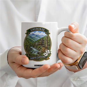 Vintage Great Smoky Mountains Coffee Mug Cherokee North Carolina Landscape TS12 Print Your Wear