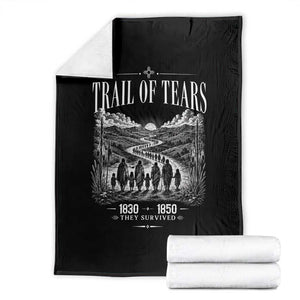 Cherokee History Native American Vintage Gift Throw Blanket They Survived Trail Of Tears TS12 Black Print Your Wear