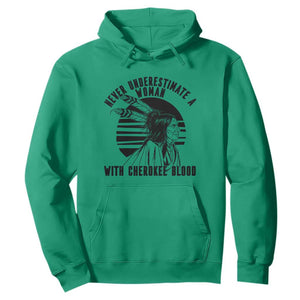 Never Underestimate A Woman With Cherokee Blood Hoodie Native American Heritage Gift TS12 Irish Green Print Your Wear