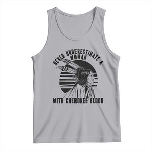 Never Underestimate A Woman With Cherokee Blood Tank Top Native American Heritage Gift TS12 Athletic Heather Print Your Wear
