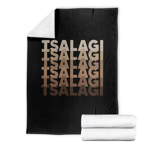 Cherokee Tsalagi Heritage Pride Stacked Typography Throw Blanket TS12 Black Print Your Wear