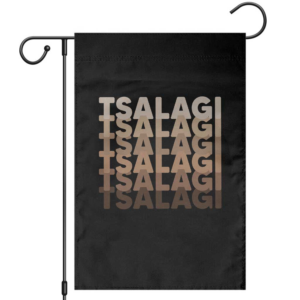 Cherokee Tsalagi Heritage Pride Stacked Typography Garden Flag TS12 Black Print Your Wear