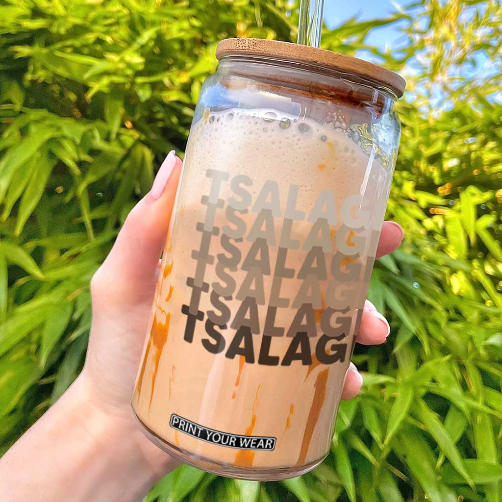 Cherokee Tsalagi Heritage Pride Stacked Typography Glass Can TS12 Black Print Your Wear