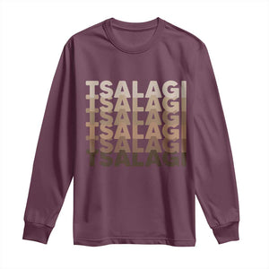 Cherokee Tsalagi Heritage Pride Stacked Typography Long Sleeve Shirt TS12 Maroon Print Your Wear
