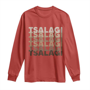 Cherokee Tsalagi Heritage Pride Stacked Typography Long Sleeve Shirt TS12 Red Print Your Wear