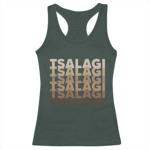 Cherokee Tsalagi Heritage Pride Stacked Typography Racerback Tank Top TS12 Dark Forest Green Print Your Wear