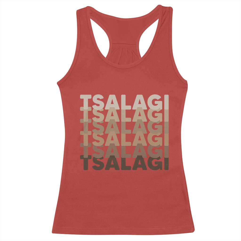 Cherokee Tsalagi Heritage Pride Stacked Typography Racerback Tank Top TS12 Red Print Your Wear