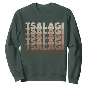 Cherokee Tsalagi Heritage Pride Stacked Typography Sweatshirt TS12 Dark Forest Green Print Your Wear