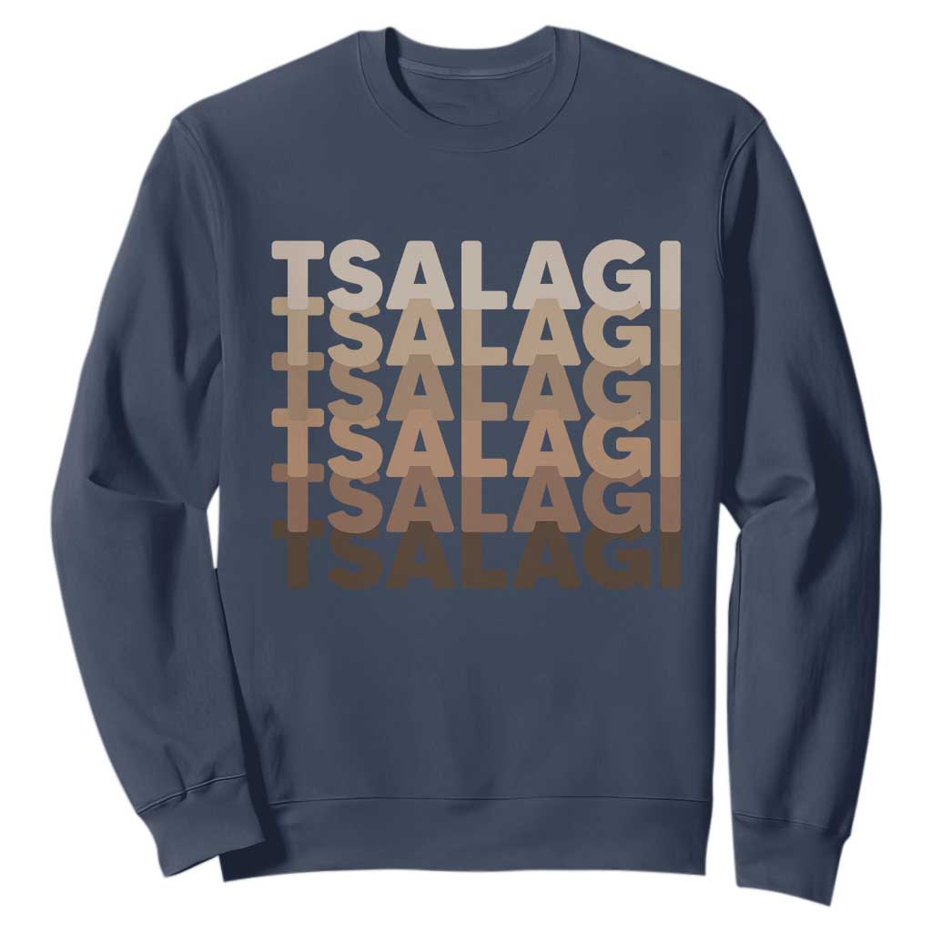 Cherokee Tsalagi Heritage Pride Stacked Typography Sweatshirt TS12 Navy Print Your Wear