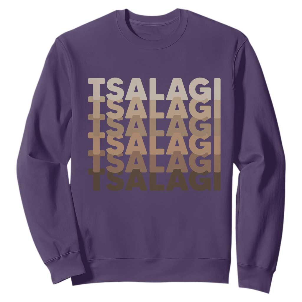 Cherokee Tsalagi Heritage Pride Stacked Typography Sweatshirt TS12 Purple Print Your Wear