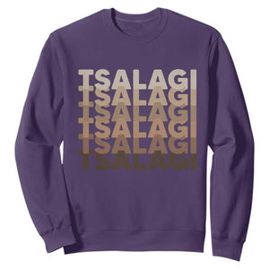 Cherokee Tsalagi Heritage Pride Stacked Typography Sweatshirt TS12 Purple Print Your Wear