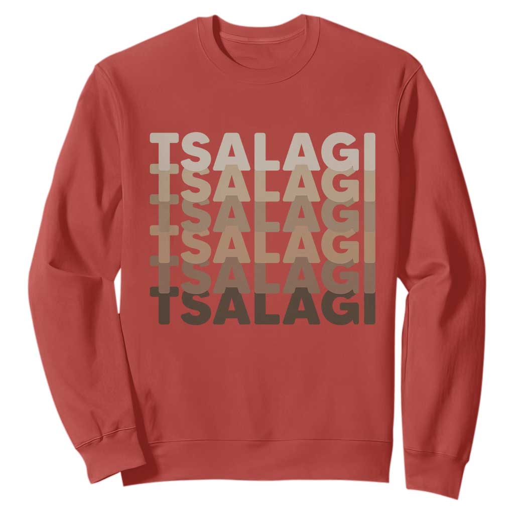 Cherokee Tsalagi Heritage Pride Stacked Typography Sweatshirt TS12 Red Print Your Wear
