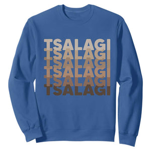 Cherokee Tsalagi Heritage Pride Stacked Typography Sweatshirt TS12 Royal Blue Print Your Wear