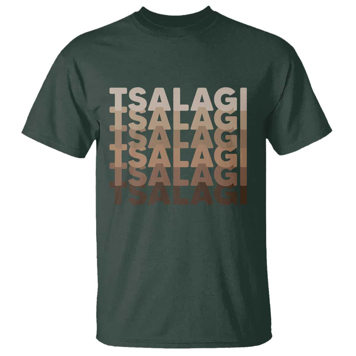 Cherokee Tsalagi Heritage Pride Stacked Typography T Shirt TS12 Dark Forest Green Print Your Wear