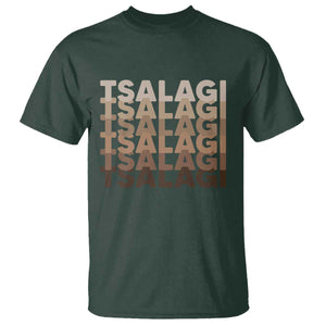 Cherokee Tsalagi Heritage Pride Stacked Typography T Shirt TS12 Dark Forest Green Print Your Wear