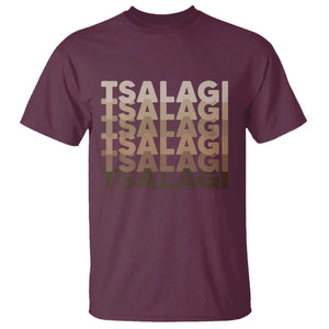 Cherokee Tsalagi Heritage Pride Stacked Typography T Shirt TS12 Maroon Print Your Wear