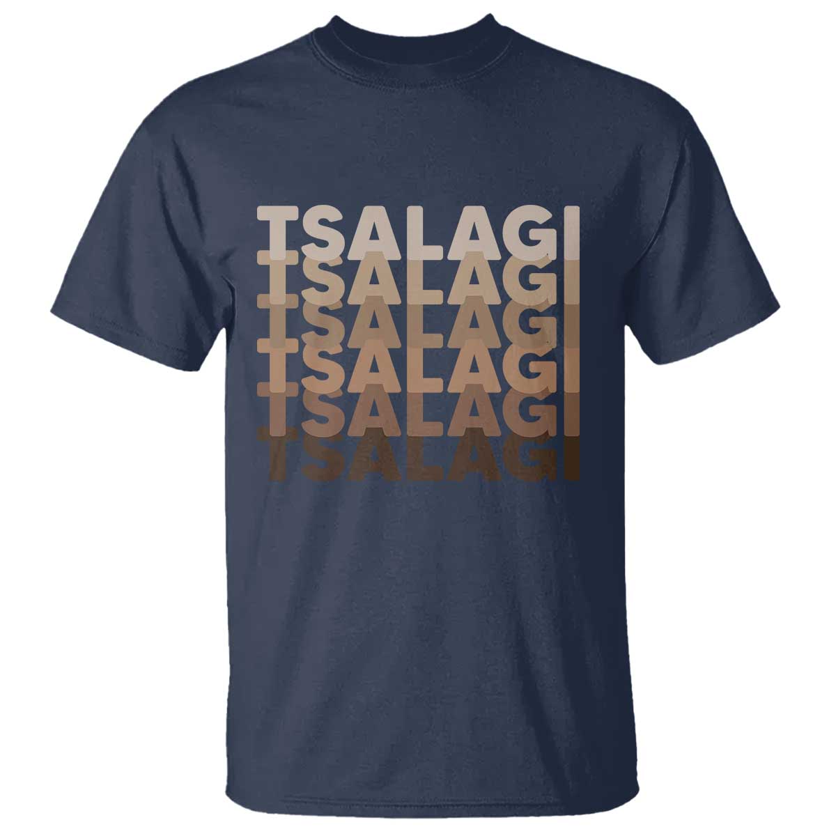Cherokee Tsalagi Heritage Pride Stacked Typography T Shirt TS12 Navy Print Your Wear
