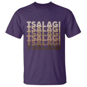 Cherokee Tsalagi Heritage Pride Stacked Typography T Shirt TS12 Purple Print Your Wear