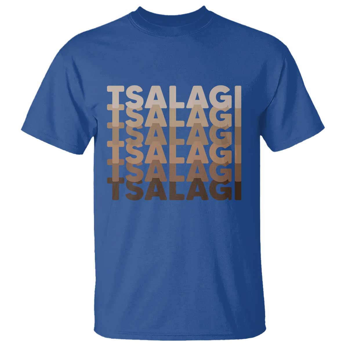 Cherokee Tsalagi Heritage Pride Stacked Typography T Shirt TS12 Royal Blue Print Your Wear