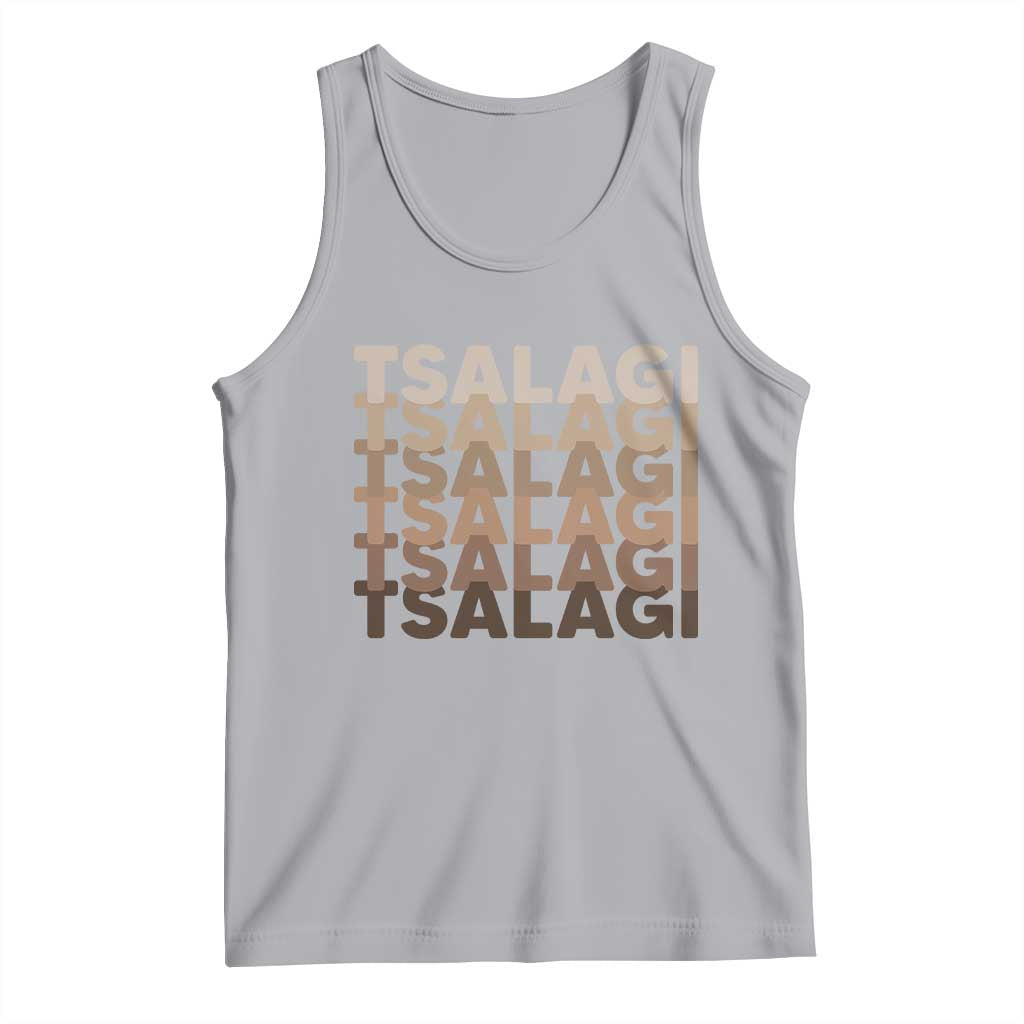 Cherokee Tsalagi Heritage Pride Stacked Typography Tank Top TS12 Athletic Heather Print Your Wear
